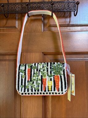 Handcrafted in India Beaded Carrot & Carrot Cake Shoulder Bag